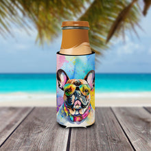 Load image into Gallery viewer, French Bulldog Hippie Dawg Slim Can Huggers – Fun, Functional Drink Coolers for Every Occasion