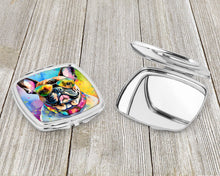 Load image into Gallery viewer, French Bulldog Hippie Dawg Compact Mirror – Stylish Purse Mirror with Artistic Covers