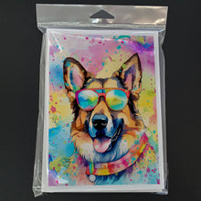 Load image into Gallery viewer, German Shepherd Hippie Dawg Greeting Cards - Blank Note Cards – 8-Pack of Artist-Designed Cards with Envelopes