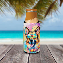 Load image into Gallery viewer, German Shepherd Hippie Dawg Slim Can Huggers – Fun, Functional Drink Coolers for Every Occasion
