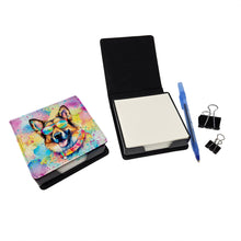 Load image into Gallery viewer, German Shepherd Hippie Dawg PU Leather Note Paper Holder