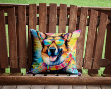 Load image into Gallery viewer, German Shepherd Hippie Dawg Throw Pillow - 14x14 Decorative Pillow – Art for Your Home &amp; Patio