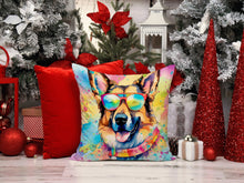 Load image into Gallery viewer, German Shepherd Hippie Dawg Fabric Decorative Pillow
