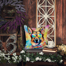 Load image into Gallery viewer, German Shepherd Hippie Dawg Fabric Decorative Pillow