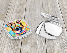 Load image into Gallery viewer, German Shepherd Hippie Dawg Compact Mirror – Stylish Purse Mirror with Artistic Covers