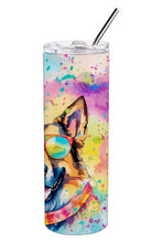 Load image into Gallery viewer, German Shepherd Hippie Dawg Stainless Steel Skinny Tumbler