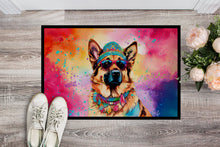 Load image into Gallery viewer, German Shepherd Hippie Dawg Doormat - 18X27 Indoor / Outdoor Rug | Made in USA
