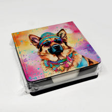 Load image into Gallery viewer, German Shepherd Hippie Dawg PU Leather Note Paper Holder