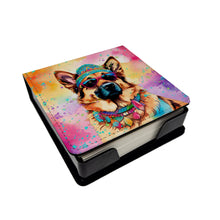 Load image into Gallery viewer, German Shepherd Hippie Dawg PU Leather Note Paper Holder