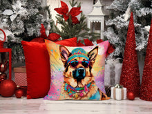 Load image into Gallery viewer, German Shepherd Hippie Dawg Fabric Decorative Pillow