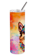 Load image into Gallery viewer, German Shepherd Hippie Dawg Stainless Steel Skinny Tumbler