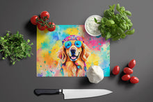 Load image into Gallery viewer, Golden Retriever Hippie Dawg Glass Cutting Boards – Durable, Decorative Kitchen Art Large