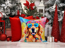 Load image into Gallery viewer, Golden Retriever Hippie Dawg Throw Pillow - 14x14 Decorative Pillow – Art for Your Home &amp; Patio
