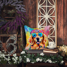Load image into Gallery viewer, Golden Retriever Hippie Dawg Throw Pillow - 14x14 Decorative Pillow – Art for Your Home &amp; Patio