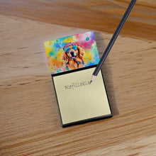 Load image into Gallery viewer, Golden Retriever Hippie Dawg Sticky Note Holder- Refiilable Desk Accessory Note Pad
