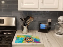 Load image into Gallery viewer, Golden Retriever Hippie Dawg Glass Cutting Boards – Durable, Decorative Kitchen Art Large
