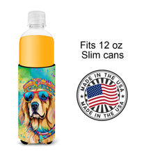 Load image into Gallery viewer, Golden Retriever Hippie Dawg Slim Can Huggers – Fun, Functional Drink Coolers for Every Occasion