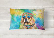 Load image into Gallery viewer, Golden Retriever Hippie Dawg Fabric Decorative Pillow