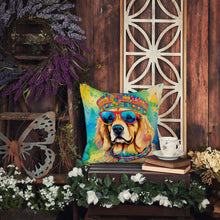 Load image into Gallery viewer, Golden Retriever Hippie Dawg Fabric Decorative Pillow