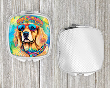 Load image into Gallery viewer, Golden Retriever Hippie Dawg Compact Mirror – Stylish Purse Mirror with Artistic Covers