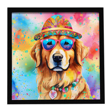 Load image into Gallery viewer, Golden Retriever Hippie Dawg Framed Metal Print