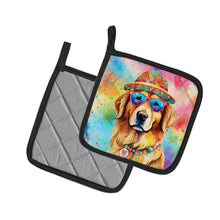 Load image into Gallery viewer, Golden Retriever Hippie Dawg Pot Holders - Set of 2 Decorative Kitchen Helpers | Made in the USA