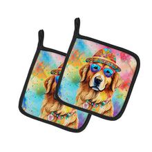 Load image into Gallery viewer, Golden Retriever Hippie Dawg Pot Holders - Set of 2 Decorative Kitchen Helpers | Made in the USA