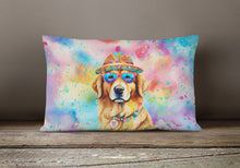 Load image into Gallery viewer, Golden Retriever Hippie Dawg Fabric Decorative Pillow