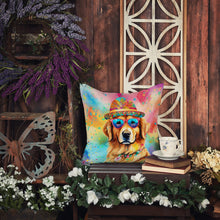 Load image into Gallery viewer, Golden Retriever Hippie Dawg Throw Pillow - 14x14 Decorative Pillow – Art for Your Home &amp; Patio