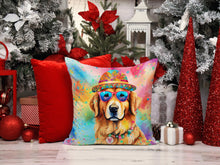 Load image into Gallery viewer, Golden Retriever Hippie Dawg Fabric Decorative Pillow