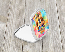 Load image into Gallery viewer, Golden Retriever Hippie Dawg Compact Mirror – Stylish Purse Mirror with Artistic Covers
