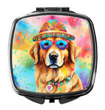 Load image into Gallery viewer, Golden Retriever Hippie Dawg Compact Mirror – Stylish Purse Mirror with Artistic Covers