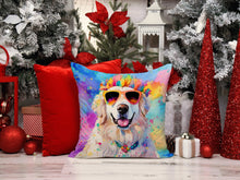 Load image into Gallery viewer, Great Pyrenees Hippie Dawg Throw Pillow - 14x14 Decorative Pillow – Art for Your Home &amp; Patio