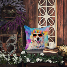 Load image into Gallery viewer, Great Pyrenees Hippie Dawg Throw Pillow - 14x14 Decorative Pillow – Art for Your Home &amp; Patio