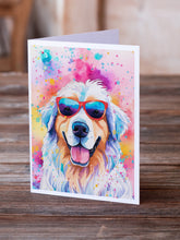 Load image into Gallery viewer, Great Pyrenees Hippie Dawg Greeting Cards - Blank Note Cards – 8-Pack of Artist-Designed Cards with Envelopes