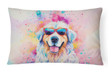 Load image into Gallery viewer, Great Pyrenees Hippie Dawg Fabric Decorative Pillow