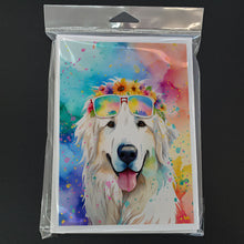 Load image into Gallery viewer, Great Pyrenees Hippie Dawg Greeting Cards - Blank Note Cards – 8-Pack of Artist-Designed Cards with Envelopes