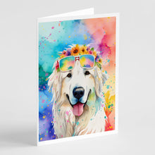 Load image into Gallery viewer, Great Pyrenees Hippie Dawg Greeting Cards - Blank Note Cards – 8-Pack of Artist-Designed Cards with Envelopes