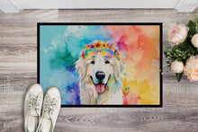 Load image into Gallery viewer, Great Pyrenees Hippie Dawg Doormat - 24x36 Decorative Floor Mat – Indoor/Outdoor Rug with Artistic Flair
