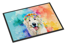 Load image into Gallery viewer, Great Pyrenees Hippie Dawg Doormat - 24x36 Decorative Floor Mat – Indoor/Outdoor Rug with Artistic Flair