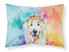 Load image into Gallery viewer, Great Pyrenees Hippie Dawg Standard Pillowcase – Artistic Decorative Front, White Back