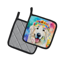 Load image into Gallery viewer, Great Pyrenees Hippie Dawg Pot Holders - Set of 2 Decorative Kitchen Helpers | Made in the USA