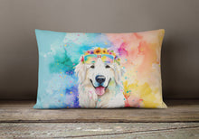 Load image into Gallery viewer, Great Pyrenees Hippie Dawg Fabric Decorative Pillow