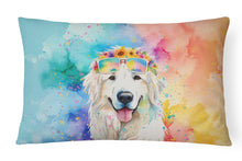 Load image into Gallery viewer, Great Pyrenees Hippie Dawg Fabric Decorative Pillow