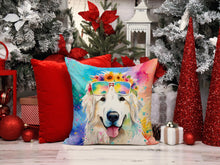 Load image into Gallery viewer, Great Pyrenees Hippie Dawg Throw Pillow - 14x14 Decorative Pillow – Art for Your Home &amp; Patio
