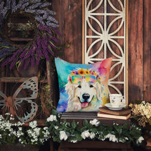 Load image into Gallery viewer, Great Pyrenees Hippie Dawg Throw Pillow - 14x14 Decorative Pillow – Art for Your Home &amp; Patio