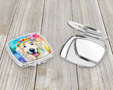 Load image into Gallery viewer, Great Pyrenees Hippie Dawg Compact Mirror – Stylish Purse Mirror with Artistic Covers