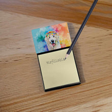 Load image into Gallery viewer, Great Pyrenees Hippie Dawg Sticky Note Holder- Refiilable Desk Accessory Note Pad