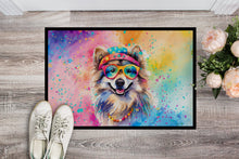 Load image into Gallery viewer, Keeshond Hippie Dawg Doormat - 24x36 Decorative Floor Mat – Indoor/Outdoor Rug with Artistic Flair