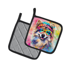 Load image into Gallery viewer, Keeshond Hippie Dawg Pot Holders - Set of 2 Decorative Kitchen Helpers | Made in the USA